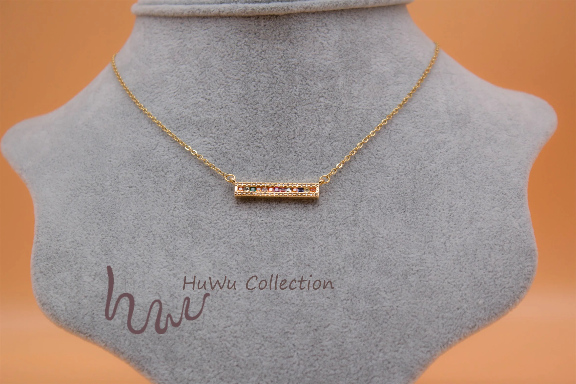 Женская Радужная прямоугольная пластина ожерелье дух женской силы серии