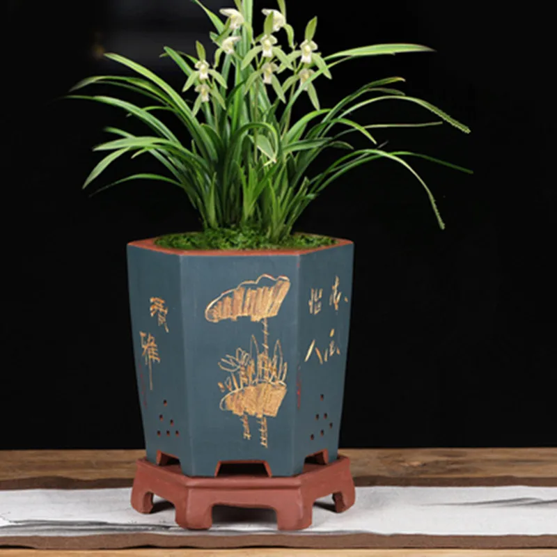 Фиолетовый цветок Clivia горшок орхидеи специальный Кливия дышащие высокого класса