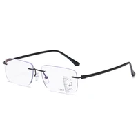 progressive multifocus reading glasses women men see near and far ultralight rimless resin frame anti blu anti fatigue 1 2 to 4