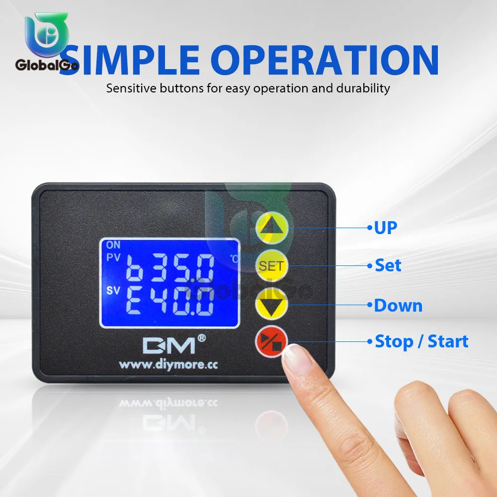 -55℃~120℃/-67℉~248℉ Temperature Controllear NTC Sensor Thermostat 12V 24V 220V 20A 10A 2200W For Greenhouse Fish Refrigerator |