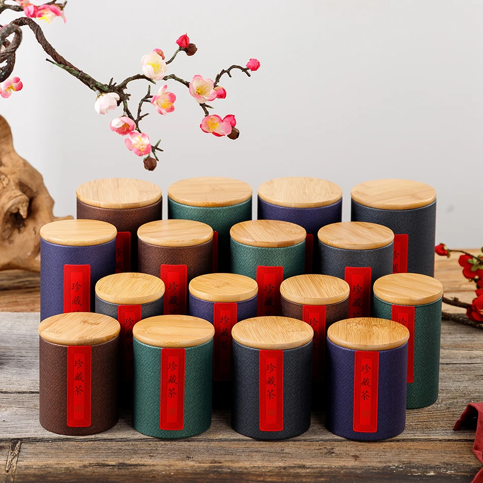 

Star Packaging Tin Lid Tea Packaging Brown Color Kraft Paper Tube