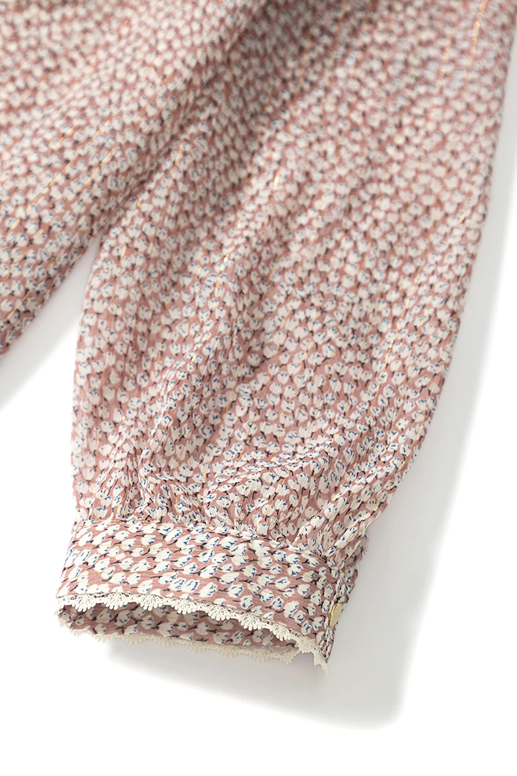 Женская блузка с оборками и цветочным принтом женская одежда длинным рукавом