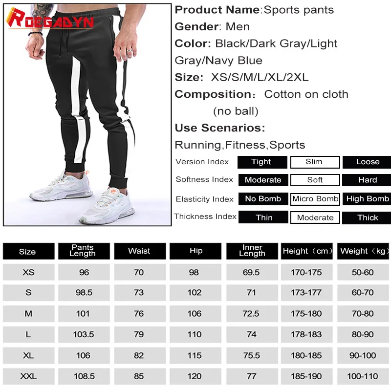 ROEGADYN New Mens Sweatpants Jogger Training Men Jogging Pants Men Joggers Sweatpants Gym Trouser Running Workout Sport Leggings