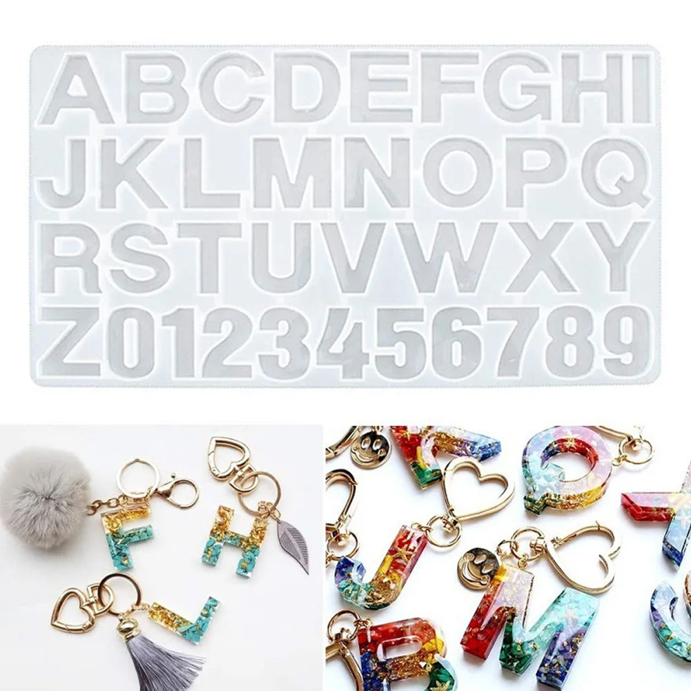 

Easy Clean Soap Casting Alphabet Mold Crayons DIY Silicone Beginner Letter Number Portable Keychains Home Epoxy Resin Crafts