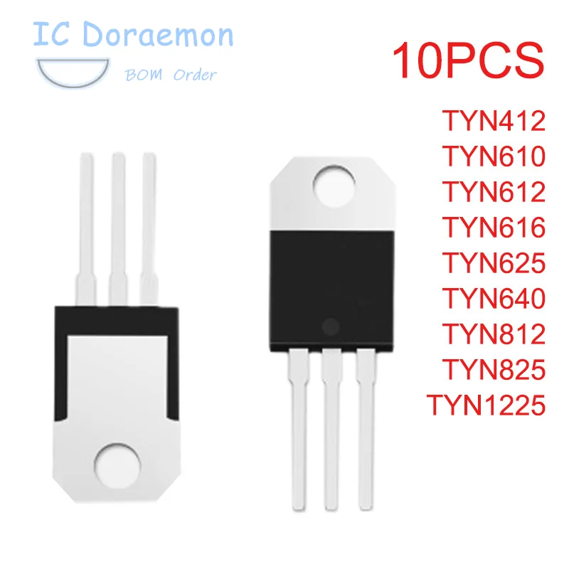5PCS Unidirectional SCR Thyristor POWER TYN412 TYN610 TYN612 TYN616 TYN625 TYN640 TYN812 TYN825 TYN1225 TO-220 original | Электронные