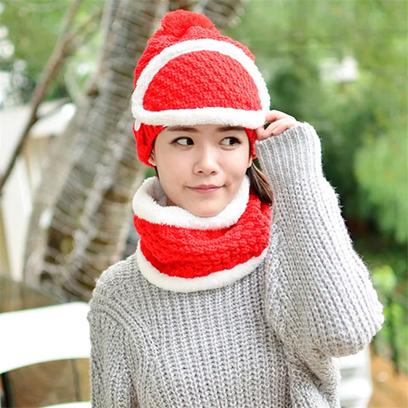 Новинка зимний толстый шарф шапка комплект теплые маски три комплекта Осень-зима