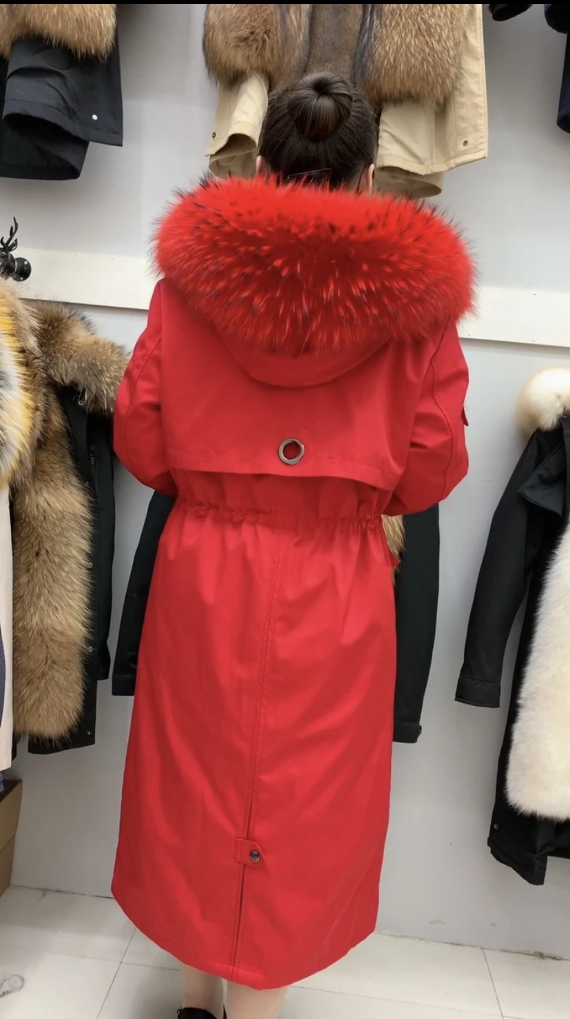 2020 парка из натурального меха енота со съемной подкладкой повседневная меховая