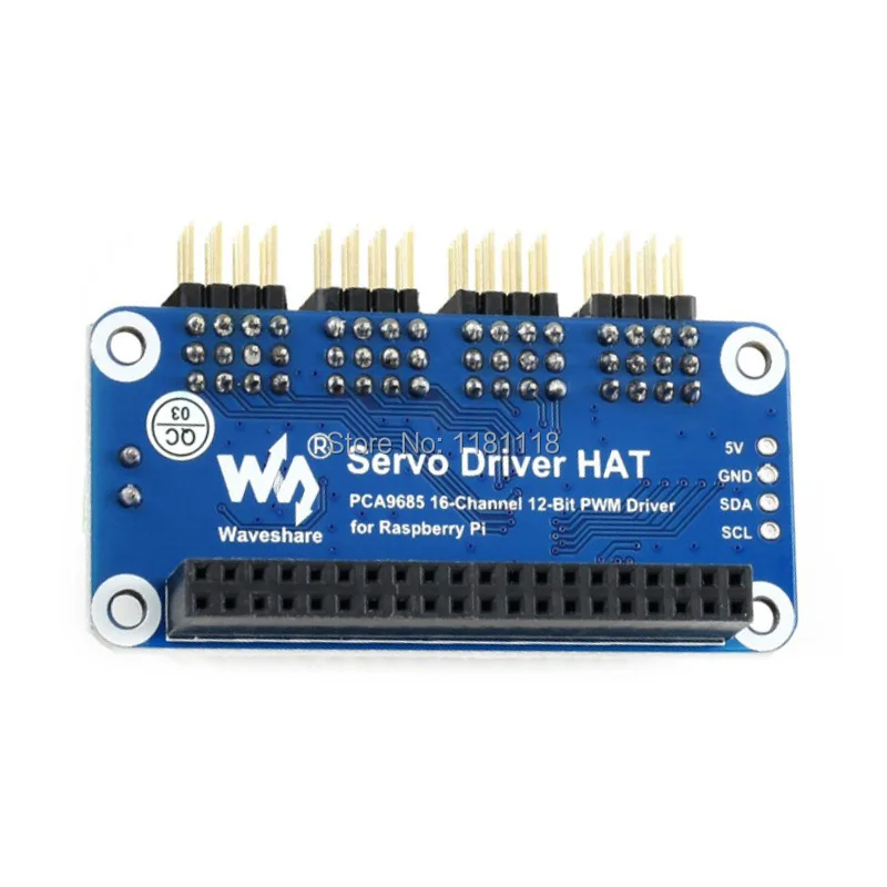 Плата сервопривода Raspberry Pi HAT (B) 16-канальный 12-битный интерфейс I2C | Компьютеры и