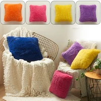 home decorationplush cushion cover pillow covers living room bedroom sofa square shaped pillowcase 43x43cm shaggy fluffy cover