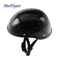 moflyeer abs plastic motorcycle helmet for motorcross capacete half helmet retro matte bright black