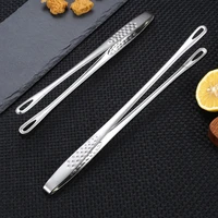 1pc stainless steel food tongs multifunction home kitchen steak bread barbecue tongs long handle food tongs cooking kitchen tool