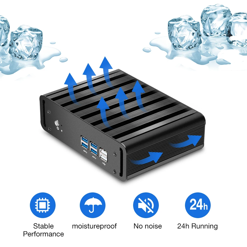 XCY Mini Pc Intel Core i7 7500U 7560U Windows 10 pro Linux VGA HDMI USB Micro Fanless Computer Minipc Htpc Thin Client Nuc Ps | Компьютеры