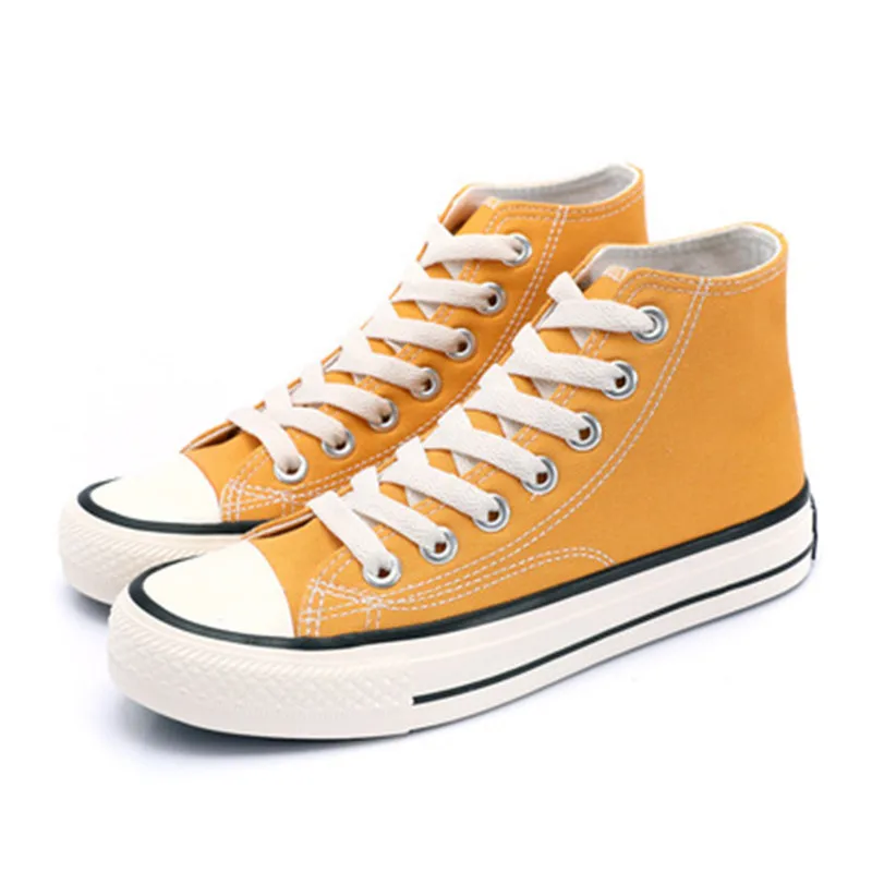 

Women's vulcanized canvas shoes, women's casual sports shoes, spring and summer triple vulcanized high-top 2021 walking flat sho