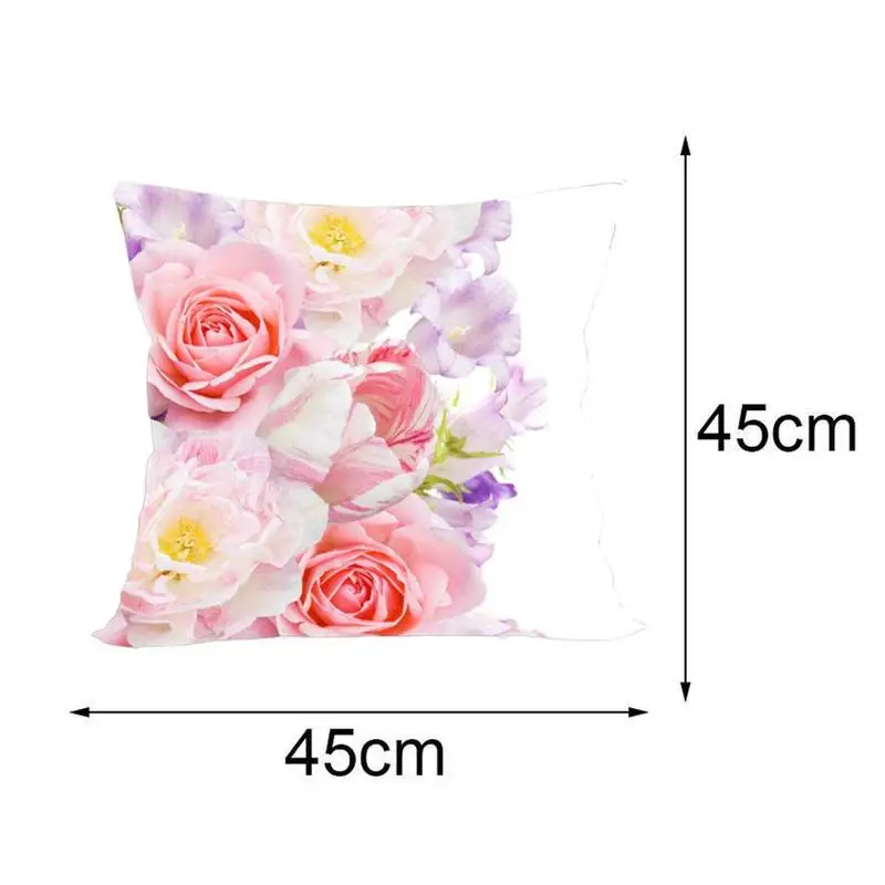 

Tulip flower pillowcase bedroom home office decoration pillowcase square zipper pillowcase satin soft and non-fading