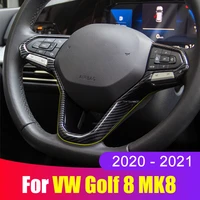 abs car steering wheel panel switch knob cover frame trim sticker for volkswagen vw golf 8 mk8 2020 2021 2022 accessories