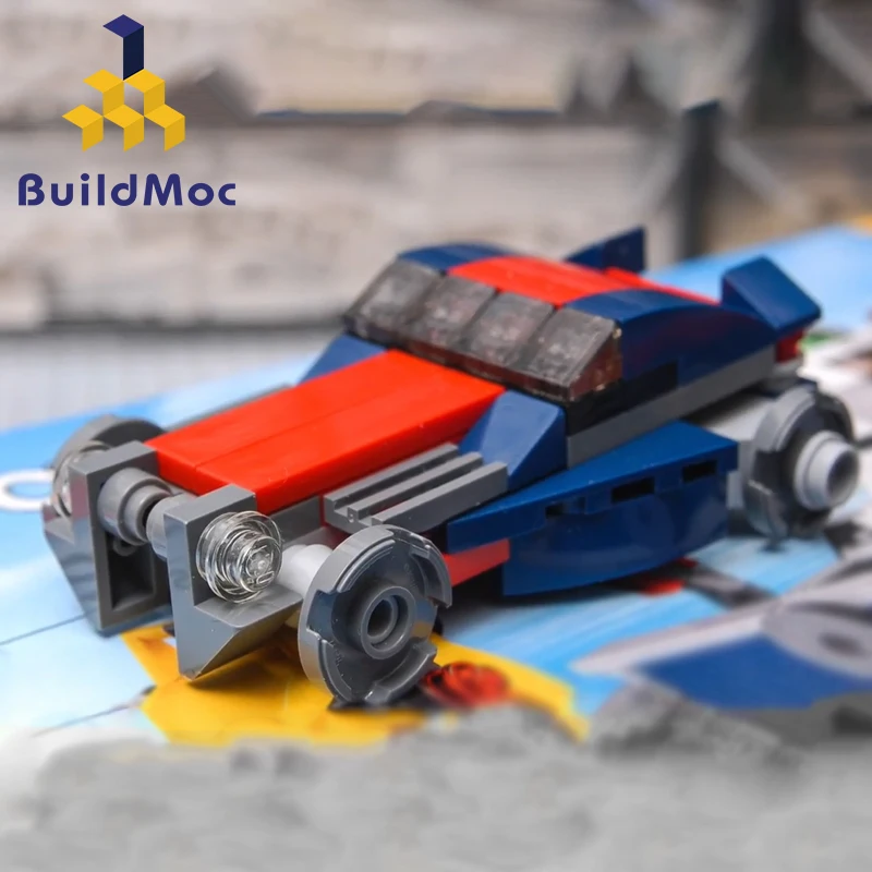 BuildMoc 5775 31045 концепция автомобиля техника синий автомобиль Строительные блоки DIY
