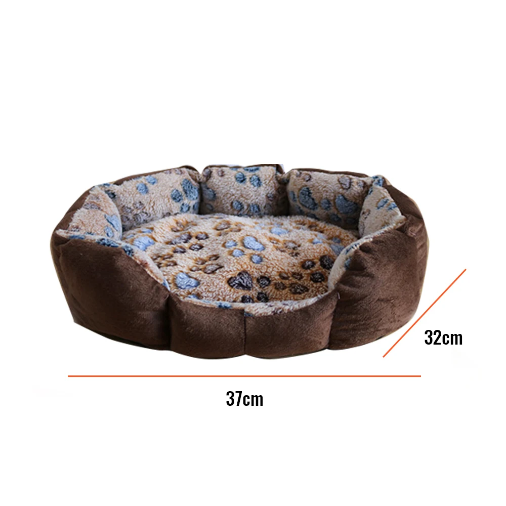 

Dog Bed Pow Print Pet Octagonal Kennel Super Soft Cotton Velvet Winter Warm Pet Cat Nest Winter Dog Bed Cotton Dog Bed Cat Nest