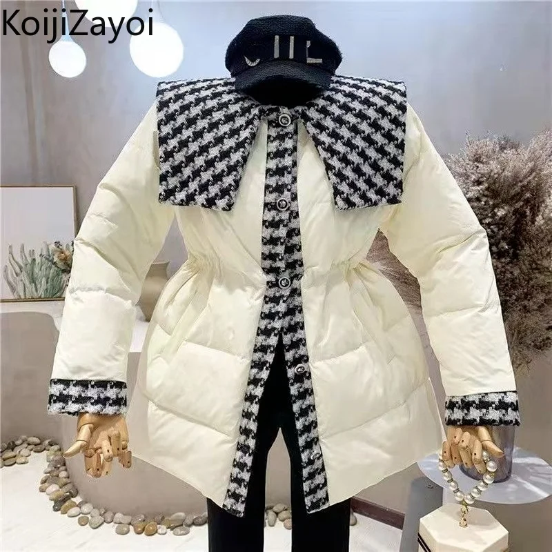 

Женское длинное стеганое пальто Koijizayoi в стиле пэчворк, шикарная Корейская офисная утепленная парка, осенне-зимняя куртка, Прямая поставка