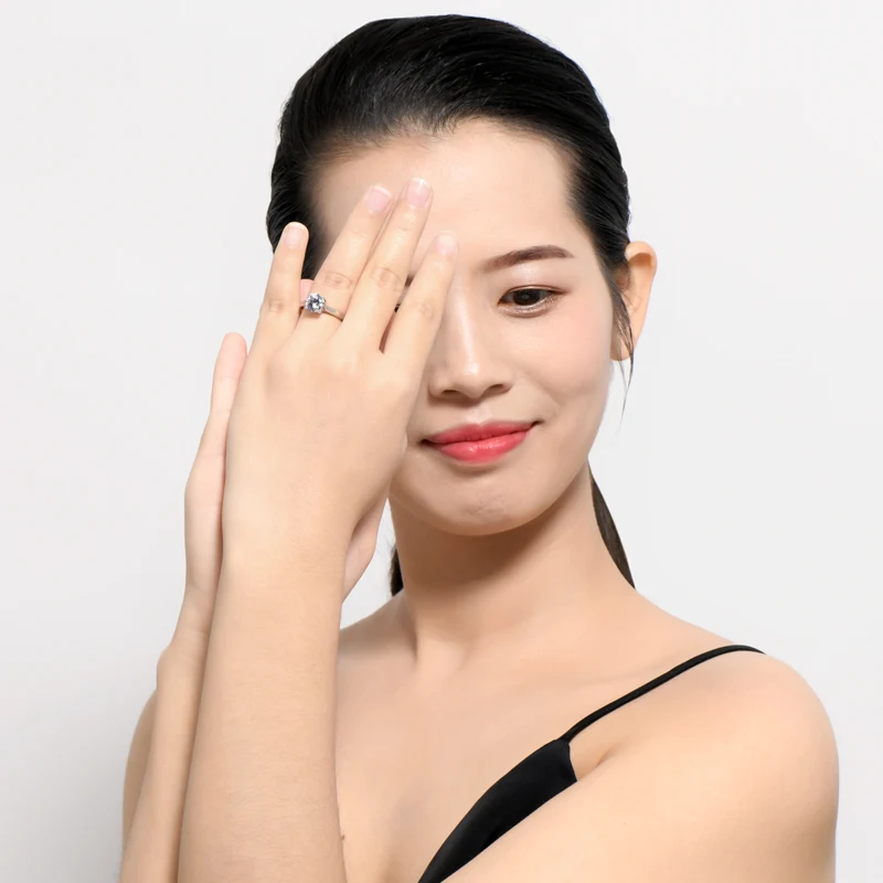 Женское кольцо из серебра 925 пробы с круглым вырезом|fine jewelry|925 silversterling |
