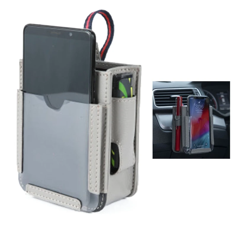 

Multi-functional Car Air Outlet Hanging Pocket All Purpose Storage Bag for Protect Pen Glasses Cell Phone