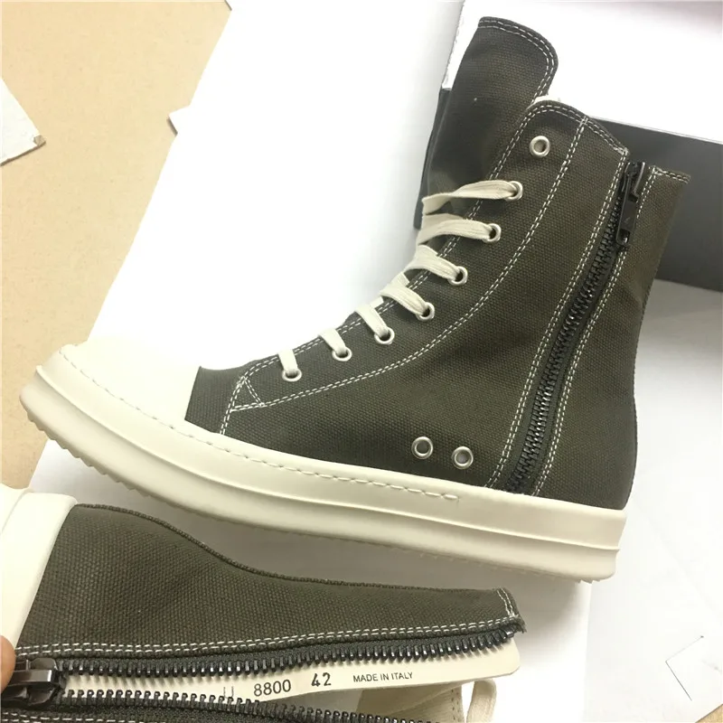Черные и уличные новинка 2018 темно-зеленые парусиновые повседневные ботинки на