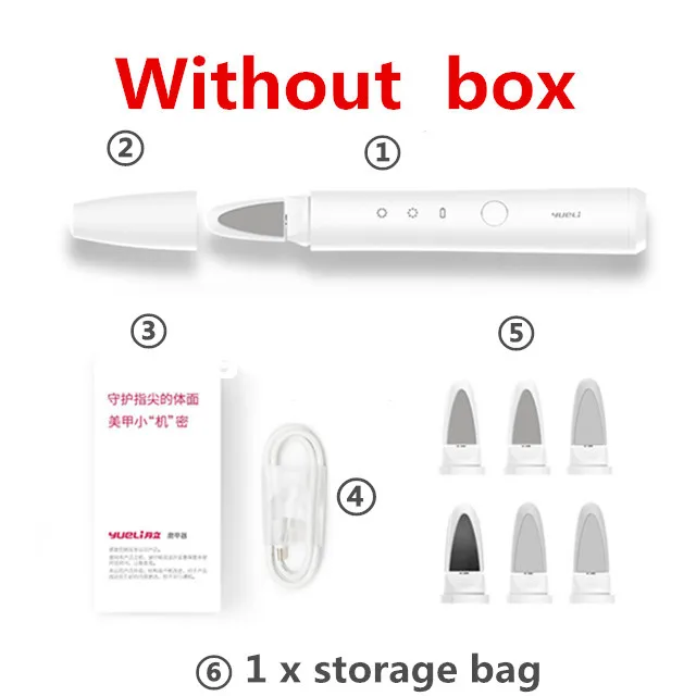 Without Box Xiaomi Yueli электрические кусачки для ногтей педикюр набор детский триммер для ногтей портативный дорожный гигиенический набор инструмент для ногтей - Color: Without Box