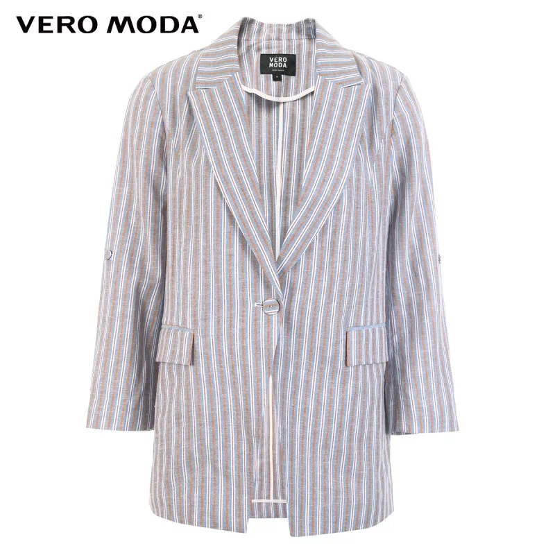 

Vero Moda Women Retro Stripes Buttoned Suit Jacket Blazer | 319308547