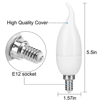 E12 LED Flame Bulb Fire E14 Lamp Candle Bulb Flickering LED Light Dynamic Flame Effect Candle Lamp Home Emulation Decor LED Bulb 5