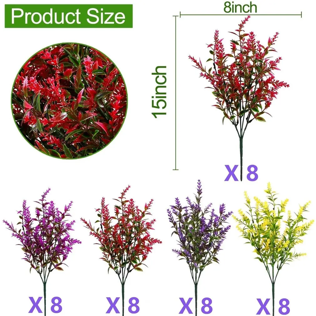 

Simulation Decorative Flower 5 Prongs Artificial Lavender Plant Home Decoration Non-fading Green Synthetic Plastic Flower