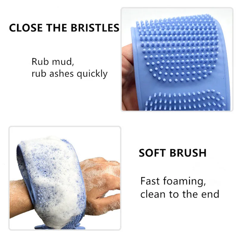 68 см Силиконовая гелевая щетка для ванной лента массажа спины трения артефакт