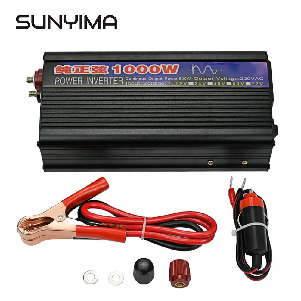 SUNYIMA Чистая синусоида Инвертор 1000W DC12V/24 V к AC220V 50HZ усилитель конвертера напряжения