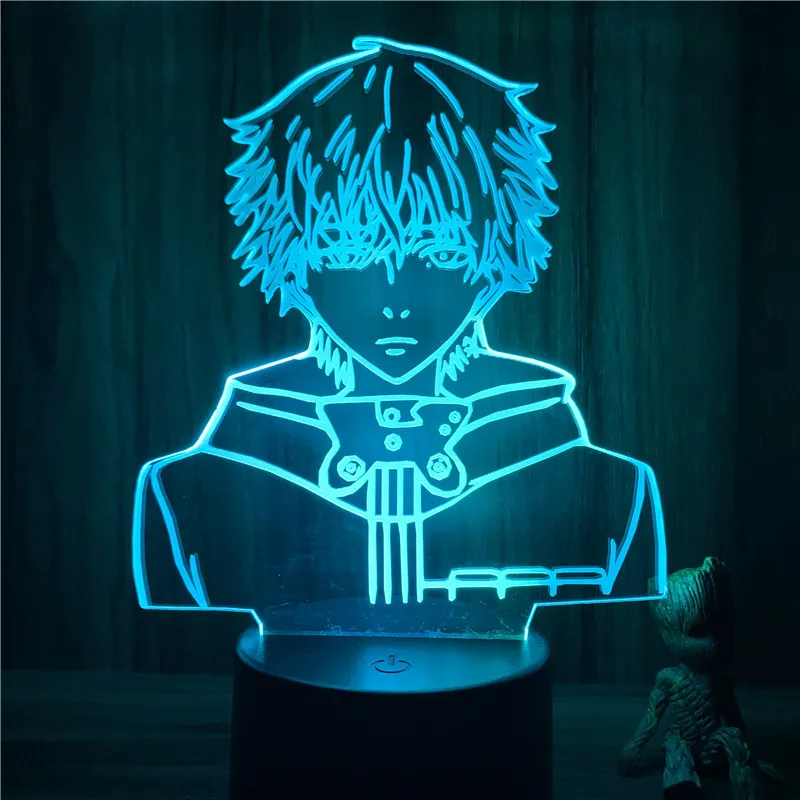3d-лампа с рисунком аниме Токийский Гуль Кен канеки светодиодный ночсветильник