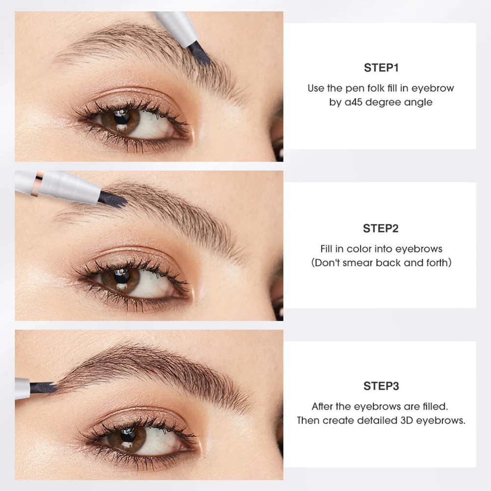 

Microblading Eyebrow Pen Waterproof Long Lasting Fork Tip Eyebrow Pencil Eyebrow Makeup Liquid Professional Eye Brow Fine Sketch