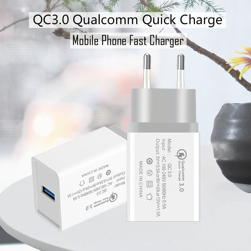 

QC3.0 Quick Charger for Samsung Xiaomi Adapter Mobile Phone 2.4A Fast Charging for iPhone X Xs Max Samsung S8 S9 Note 8 9 Device