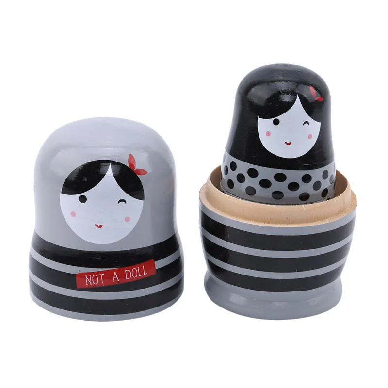 5PCS/Set Lovely Matryoshka Wooden Dolls Nesting Babushka Russian Hand Paint for Kids Christmas Toys Gifts dolls kids | Игрушки и хобби
