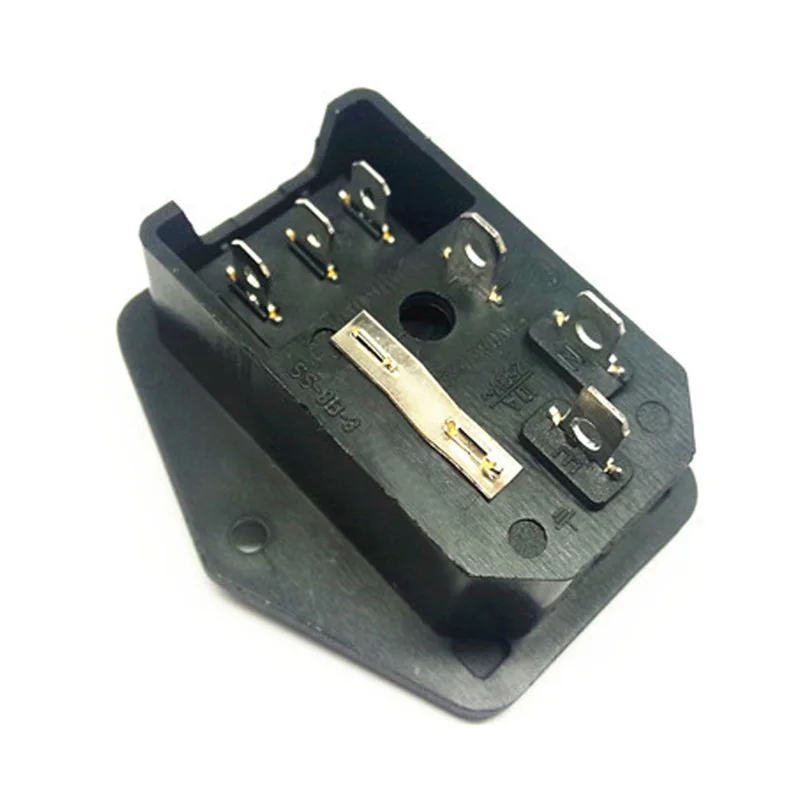 Черный CE медь 10A 250V IEC320 C13 C14 винт панель цепочка из нескольких розеток с предохранителем трубка переменного тока розетка с 3 контактами на выключенном выключении