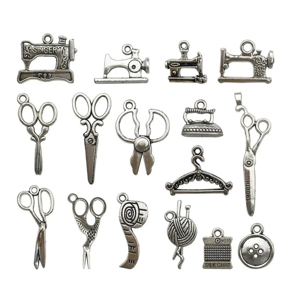 

70 Pcs Sewing Machine Charms Craft Supplies Mixed Pendants Handmade for Jewellery Making DIY Necklace Bracelet Accessories