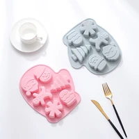 6 cells tree snowman gloves christmas silicone cake molds for diy chocolate candy jelly biscuit pastry mold kitchen bakeware