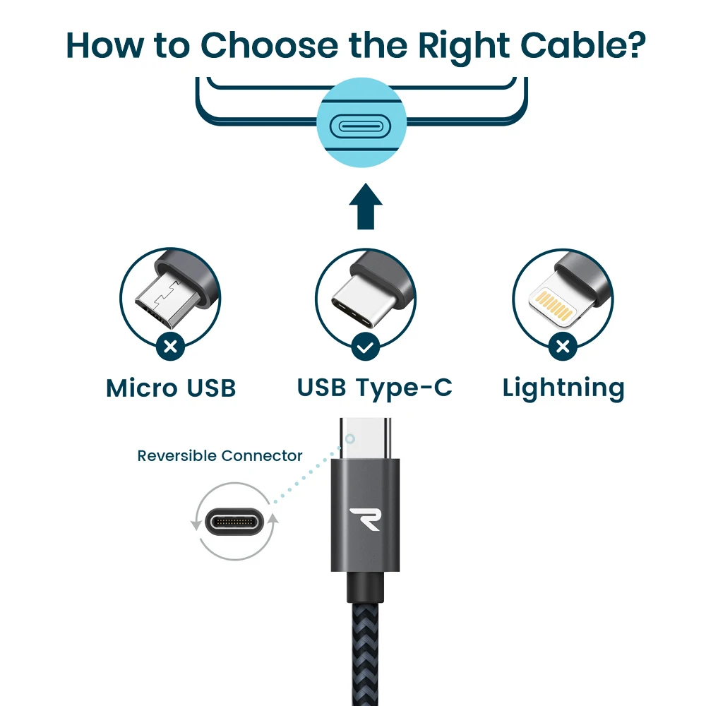 RAMPOW usb type C кабель для samsung Galaxy S9/S8 QC3.0 Быстрая зарядка USB 5 Гбит/с быстрая