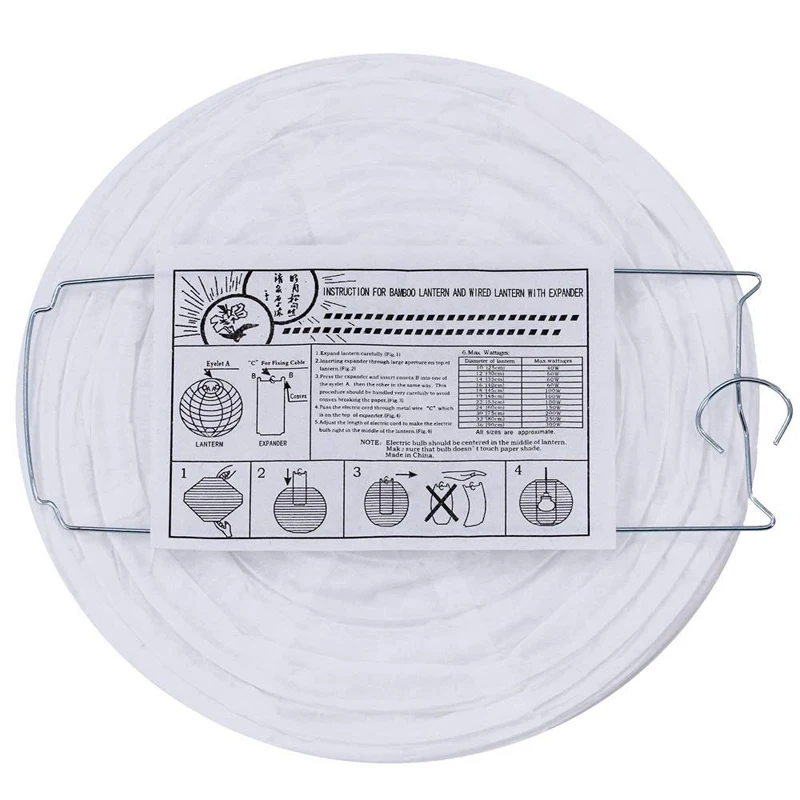 30 pcs White Paper Lanterns/Led Lights Assorted Sizes of 4&quot-14&quot Chinese Lampion for Weddings Baby Shower Xmas Parties and Events | Дом и