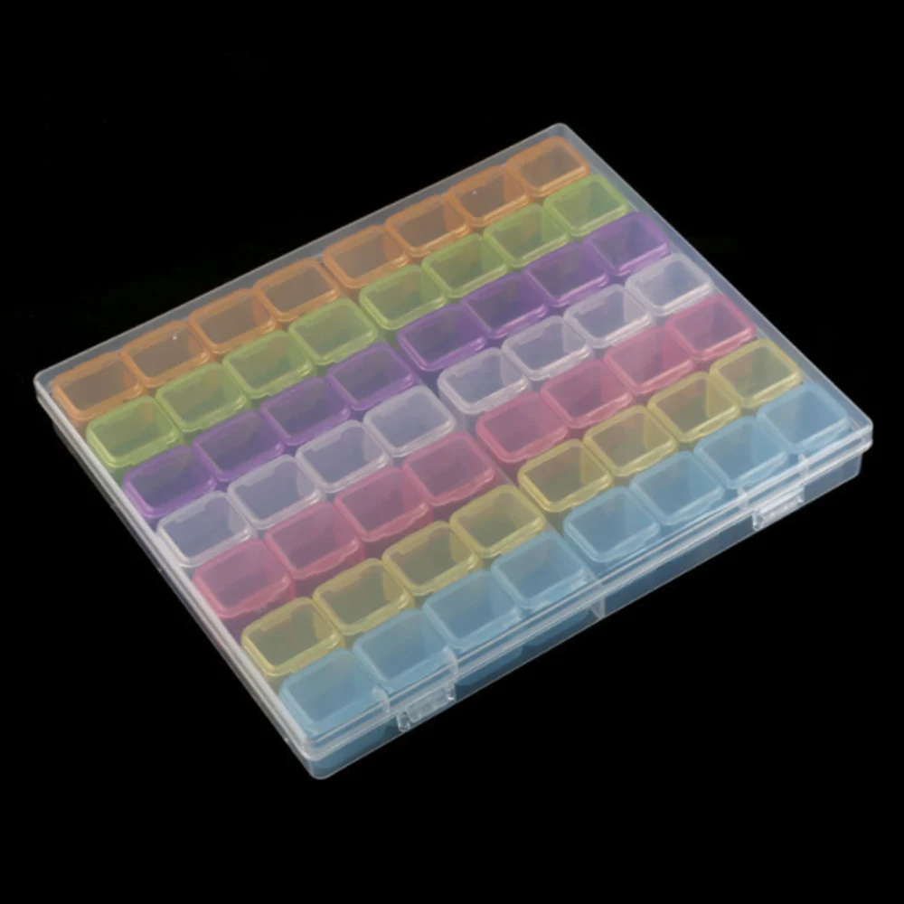 

56Grid Adjustable Transparent Plastic Storage Box for diamond mosaic Tool Box special shaped bead Organizer Nail Rhinestones
