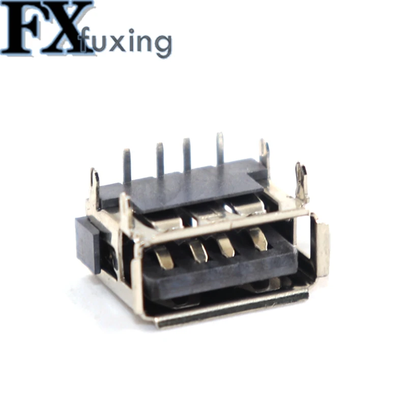 10pcs Laptop 2.0 USB Connector Jack Sockect Commonly Used 90 Degree AF Type 4 DIP Foot JACK Female Length=10MM Harpoon Feet |