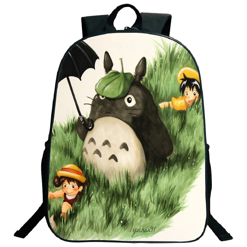 Mochila escolar de Anime para niños, bolso grande para ordenador portátil, Miyazaki...