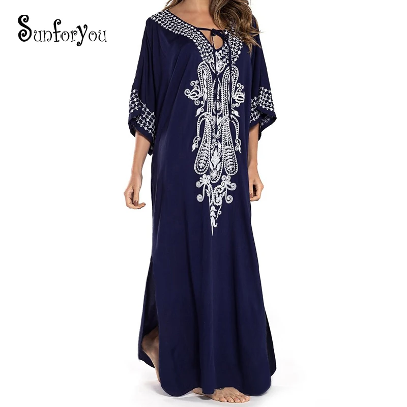 Новое пляжное платье накидка с вышивкой Пляжная белое платье-саронг пляжный