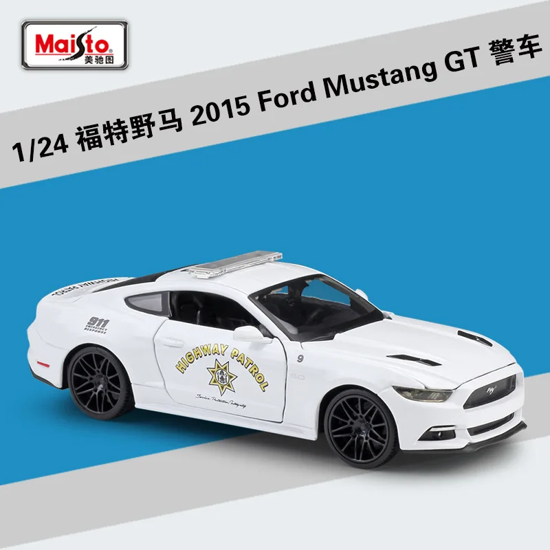 MAISTO 1/24 масштабная модель автомобиля игрушки Ford Mustang GT автомобиль из литого металла модель игрушка для коллекции, подарок, дети - Цвет: white