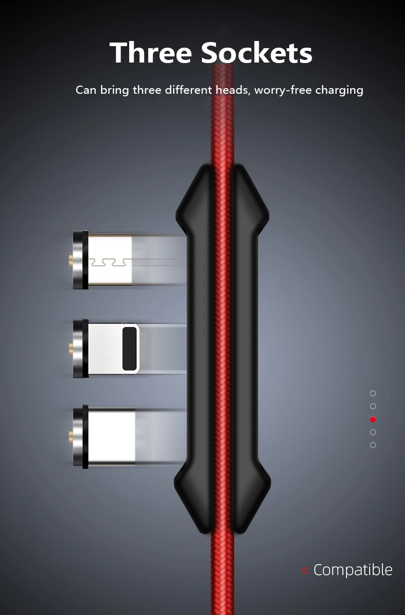 1/2/3 шт. портативный магнитный штекер для кабеля Type C Micro USB 3 контактный телефонный