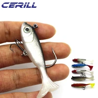 cerill 6cm 7g soft bait jig head with hooks silicone fishing lure artificial swimbait paddle tail jigging wobbler pike bass shad