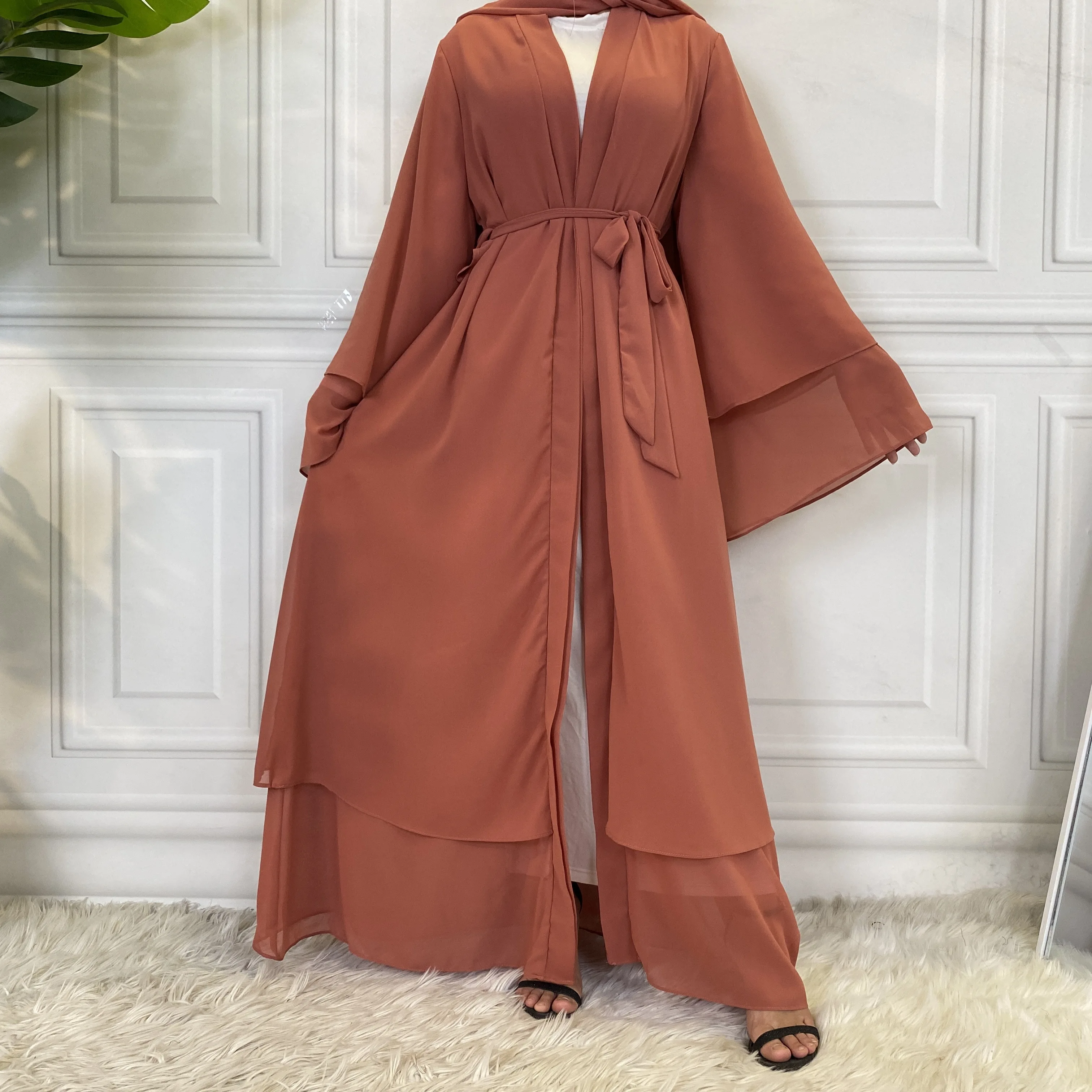 Abayas для женщин мусульманская Мода Дубай скромная одежда женский кардиган