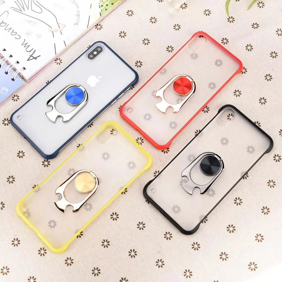 Bottle Opener Ring Stand Holder Case For iPhone X XR XS MAX 7 8 6 6S Plus Luxury Frameless Transparent Matte Hard Phone |