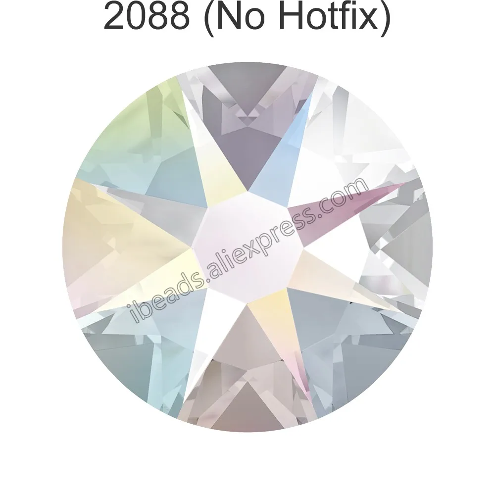 Crystal 001 AB F 24 шт.) Оригинальные кристаллы Swarovski 2058 XILION 2088 XIRIUS Rose без горячей фиксации стразы с плоской задней частью для украшения ногтей - Цвет: Crystal 001 AB F